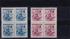 Bohemia Moravia MNH ** 111-2 Red Cross issue blocks of 4