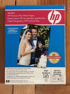 Box HP Premium Plus Photo Paper 5  x 7  Glossy (60 Sheet) 11.5 Mil