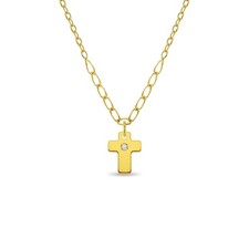14k Gold Cross CZ Chain Kids / Children's / Girls Necklace