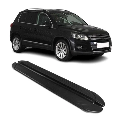 Marchepieds Latéraux pédale pour VW Tiguan 2007-2016 2Pcs Aluminium Noir - Photo 1/4