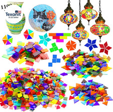 1100 Pcs Mosaic Tiles, Glass Mosaic Tiles for Crafts Bulk, Stained Mosaic Glass