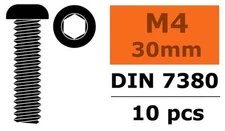 GForce - Round Neck Head Screws 4x30mm 10pcs Steel