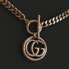 Upcycled Authentic Gucci Button Charm On Handmade Necklace