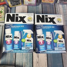 2 Nix Complete Lice Treatment Kit Permethrin Creme Rinse Removes Lice Eggs 10/25