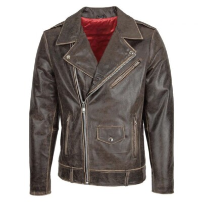 Herren-Biker jacke aus echtem Leder von Brando Design, Neil Brown