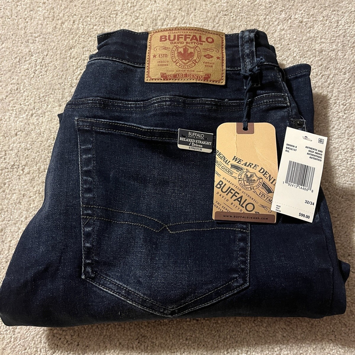 Buffalo David Bitton Mens Driven Relaxed Straight Fit Stretch
