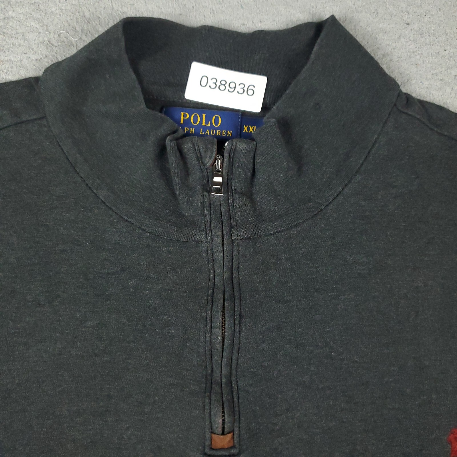 Maglione Ralph Lauren uomo 2XL grigio pony 1 4 zip pullover felpa