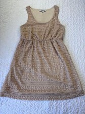 Forever 21 Brown Embroidered Lace Tank Short Dress size large