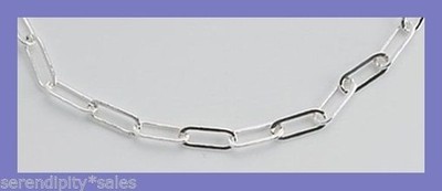 3 Feet .925 Sterling SILVER CHAIN 2mm  x 5mm Flat CABLE  36'' length Paperclip