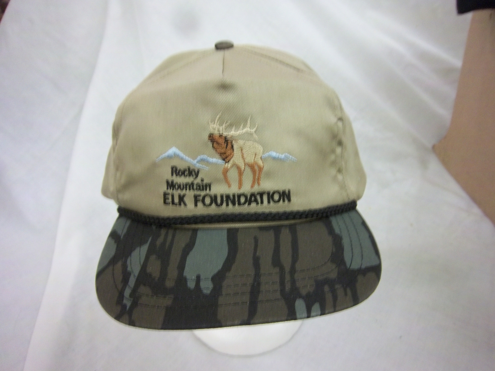 trucker hat baseball cap ROCKY MOUNTAIN ELK retro slide adjuster cool cloth