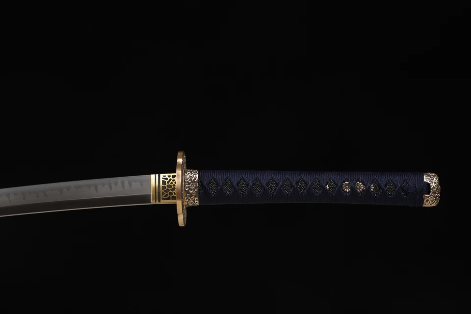 Arcilla Templada T10 Acero Japonés Samurai Espada Katana Latón Tsuba Navaja Afilada Foto 4 de 4