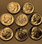 1 - 1955 D Roosevelt Dime Brilliant Uncirculated from BU Roll ~Full Bands
