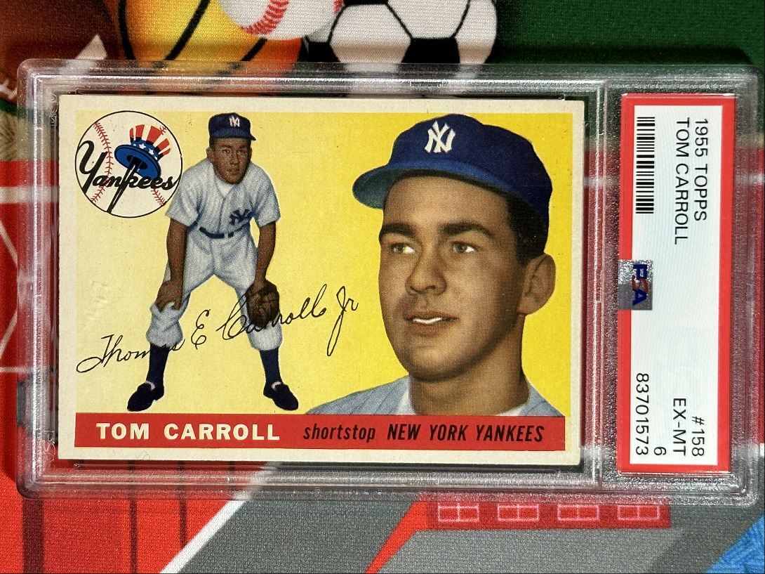 1955 Topps Tom Carroll RC PSA 6 New York Yankees #158