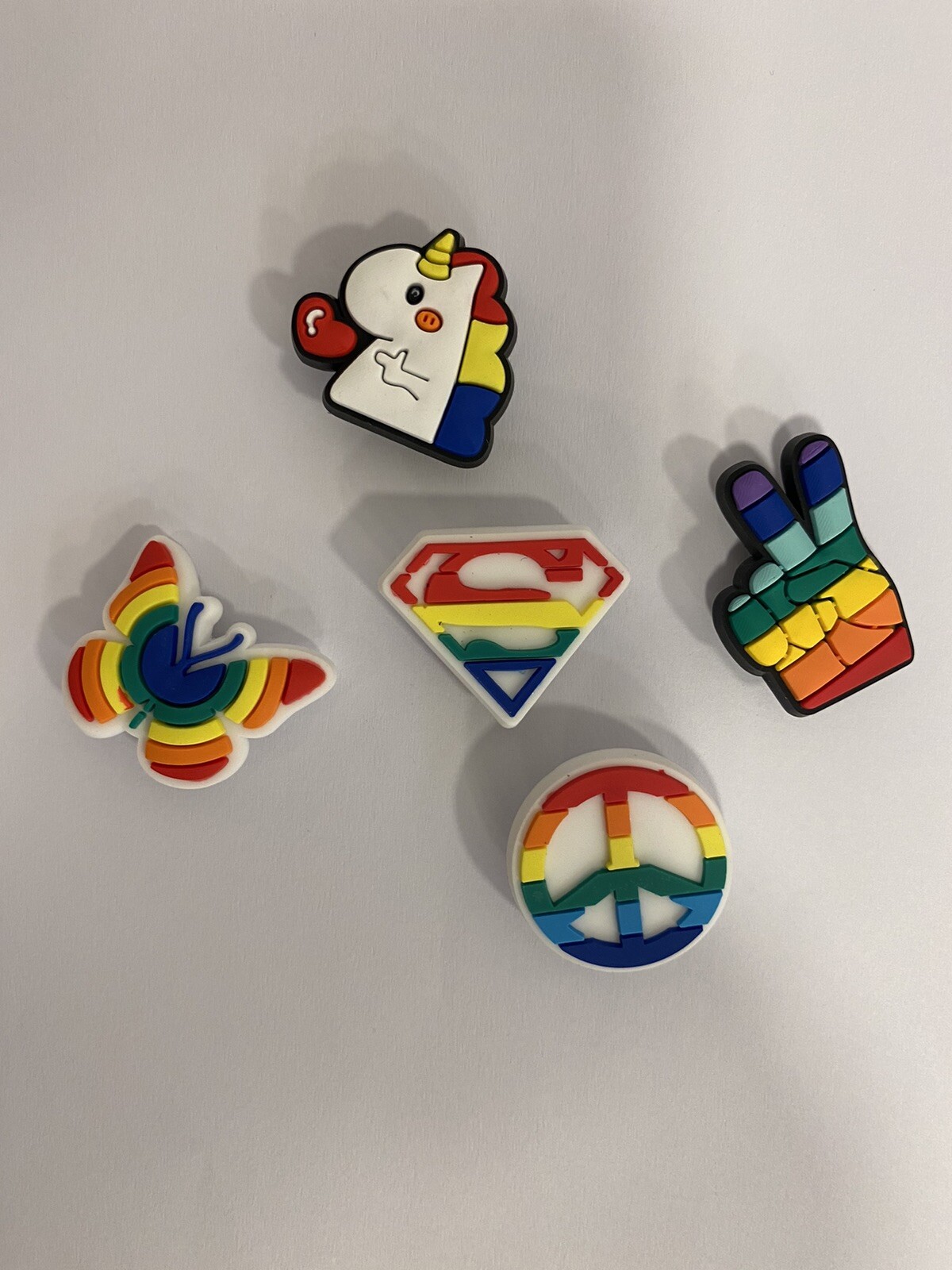 5 Schuh Pin - Shoe Charms - Anstecker für Crocs - Clogs Rainbow Regenbogen