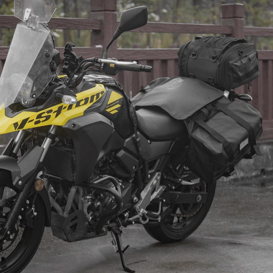 Alforjas para moto 40L Bolsa de equipaje de viaje Bolsa trasera Bolsa lateral para moto Foto 2 de 4