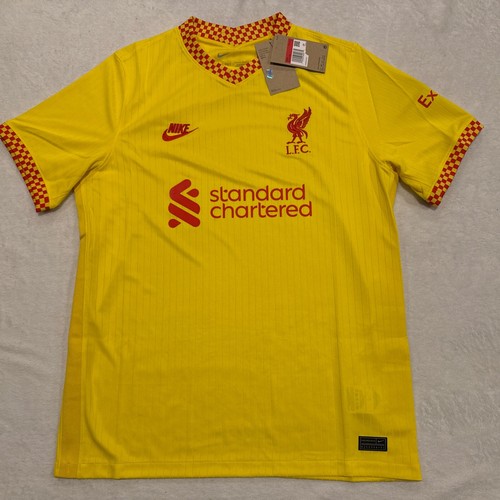2021-22 Nike Men’s Liverpool Yellow Third Soccer Jersey Large L YNWA