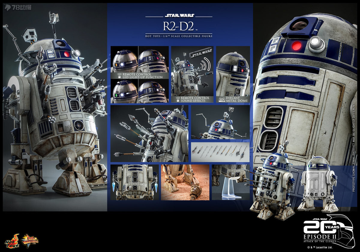 HotToys 1/6 Mms651 Star Wars Episode Ii Attack Of The Clones R2-D2 