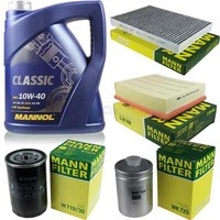 MANN-FILTER Inspektionspaket 5L MANN-FILTER Classic 10W-40 FüR Audi A6 1.8 T