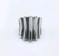 VTG 925 Sterling Silver MODERNIST Fluted Concave Tapered Ring Size 6.5 - 8.7g
