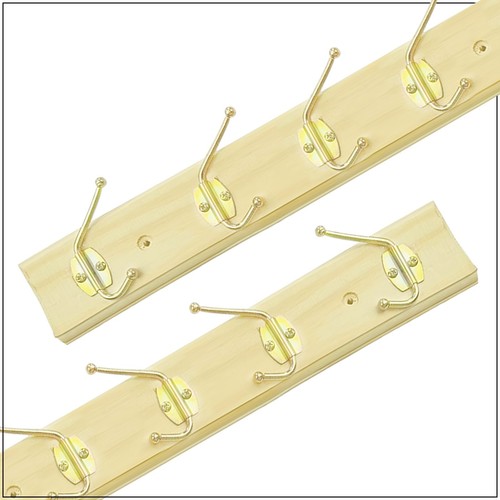 5 Hooks Wooden Coat Clothes Door Holder Rack Key Hooks Wall Mounted Hanger 2pcs - Picture 10 of 12