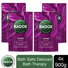 Radox Bath Salts Detoxed Bath Therapy, Acai Berry, 4 Pack, 900g