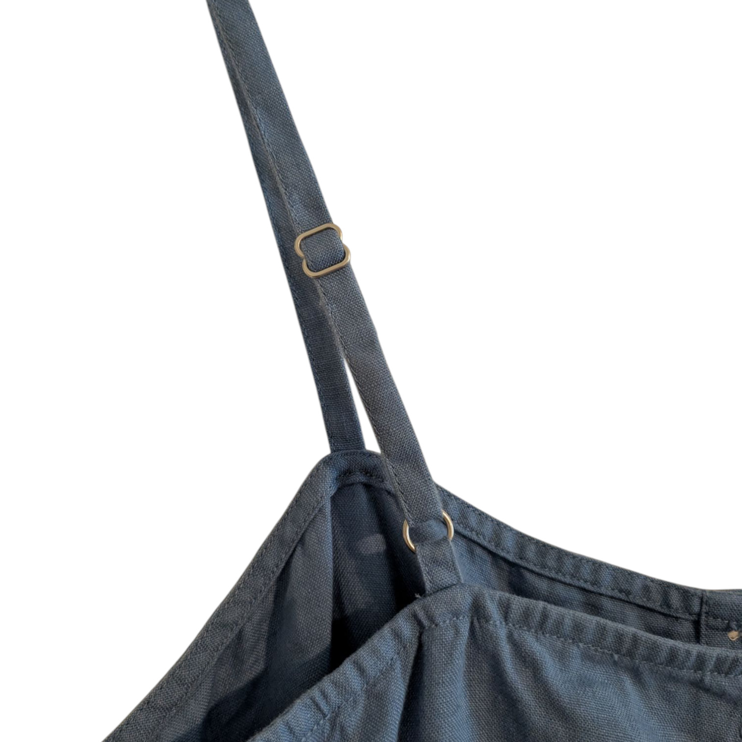 Outerknown Eclipse Linen Tank Top Cropped Blue St… - image 9