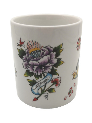 ED HARDY Tasse TATTOO Schwalbe Blumen Diamant Becher Kaffeetasse don rockabilly