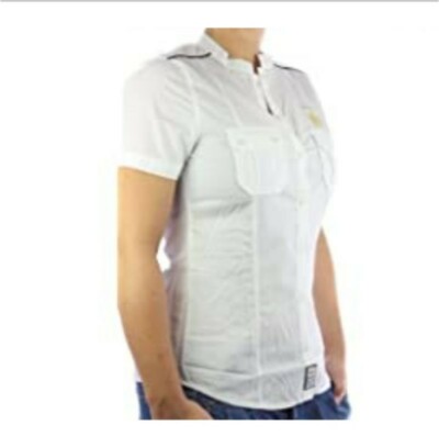 Women's Galvanni Polo designer yachting shirt blouse white size M New