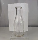 VTG Embossed Union Dairy Co. 1 Quart Clear Glass Milk Bottle Steubenville Ohio