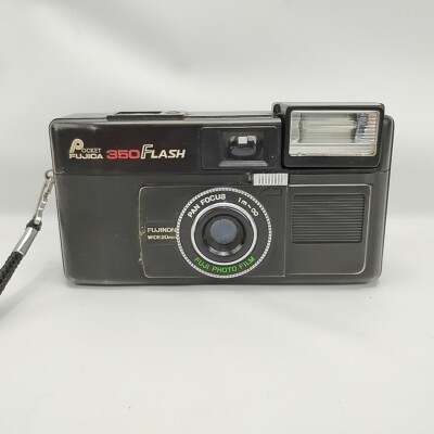 Fuji Pocket Fujica 350 Flash Black Point Shoot 110 Film Camera
