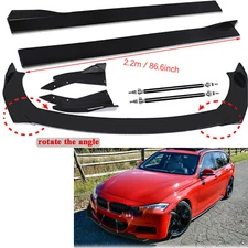 For 325i 328i 330i Front Bumper Lip Chin Spoiler Splitter Body Kit+Side Skirt