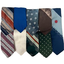 9 pc WEMBLEY WEMLON Necktie LOT Rare 60 70's DISCO MoD Retro MIDIEVIL Retro Ties