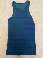 Lorna Jane Womens Blue Mesh Sports Tank Top Size Medium Yoga Running Workout
