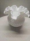 Vintage Fenton Hobnail Milk Glass Vase