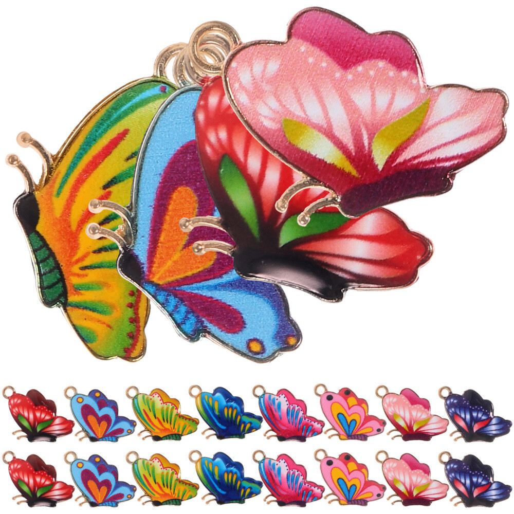 20pcs Butterfly Charms Jewelry Making Charms Key Chain Necklace Crafts Making eBay
