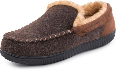 RockDove Men's Hearthfire Memory Foam Moc Slipper US 11 Mocha Comfortable Warm