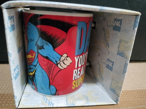 Superman Dad Man Hero Legend Ceramic Coffee Mug DC Comics Warner Bros New - Picture 2 of 12