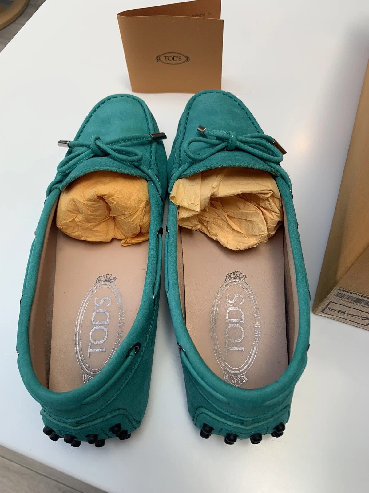 TOD’S TOD'S Heaven Gommino scarpe da guida mocassini mocassini taglia 4 5 turchese