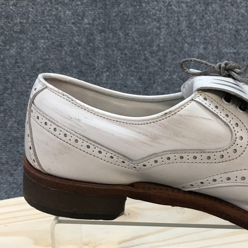 Footjoy Shoes Mens 7.5B Golf Cleats Sneaker White Leather Fringe Lace Up Comfort - Picture 2 of 22