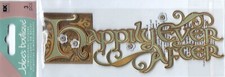 RARE Jolees HAPPILY EVER AFTER Title Wedding 3D Scrapbook Stickers