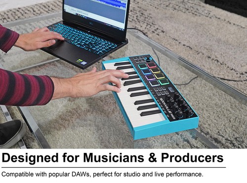 Rockville M25 STANDARD 25 Key USB Wireless Bluetooth Keyboard Controller + Bag - Picture 10 of 12