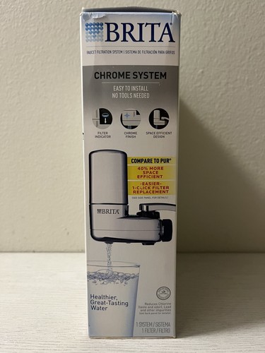 Brita On Tap Faucet Mount 1 L Liter Water Chrome Finish Filter Indicator System - Picture 3 of 6