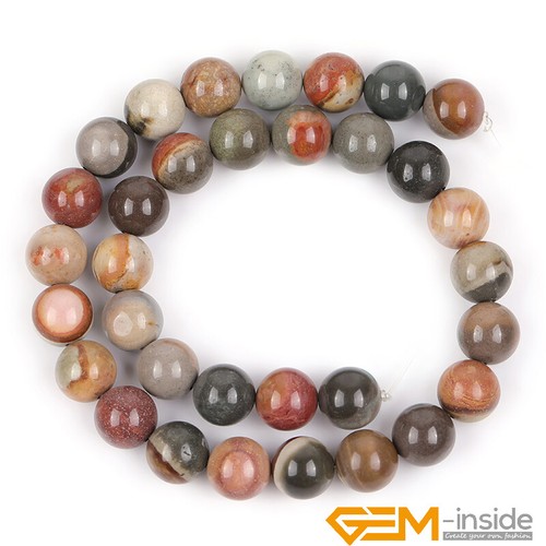 Natural Polychrome Jasper Gemstone Round Loose Beads For Jewelry Making 15" AU - Foto 13 di 38