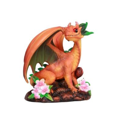 PT Dragons Peach Dragon Hand Painted Resin Statue Figurine