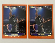 (2) 1999-00 Topps Chris Webber #5 Sacramento Kings Base Card