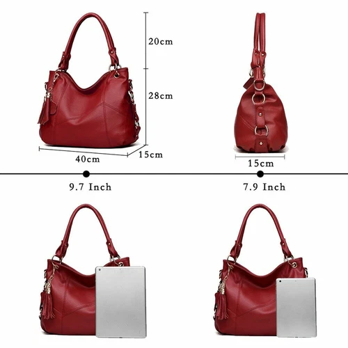Women Genuine Leather Shoulder Bags Handbag Vintage Ladies Messenger Crossbody - Picture 2 of 26