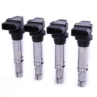 4x Set Spark Plug Ignition Coils For VW Beetle Golf Jetta Passat 1.6FSI 1.4TSI
