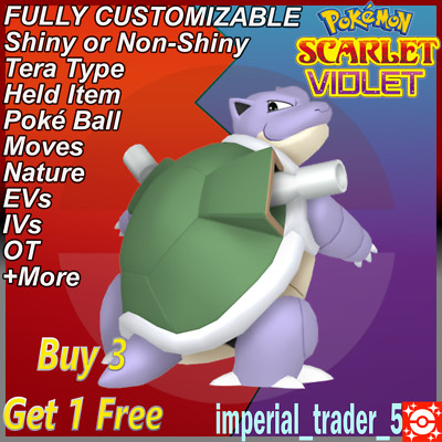 Pokémon Scarlet and Violet   Shiny Blastoise   W/ Best 6IV Customizable