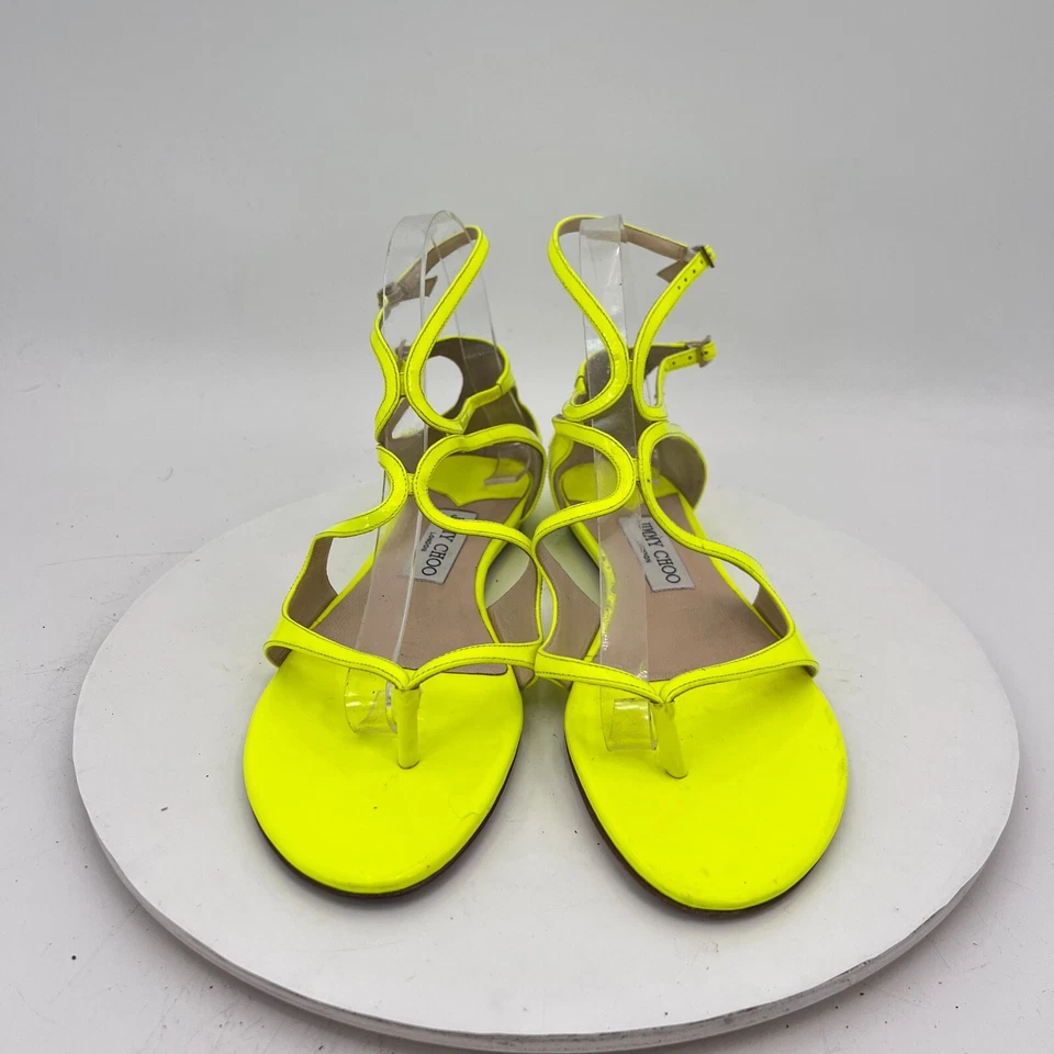 Jimmy Choo Mujer Talla EU 39 US 9 Impactantes Zapatos Gladiador Amarillo Charol Foto 2 de 4