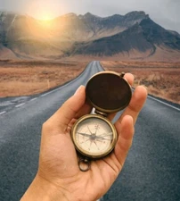 Nautical vintage Compass Brass WWII military Pocket Compass